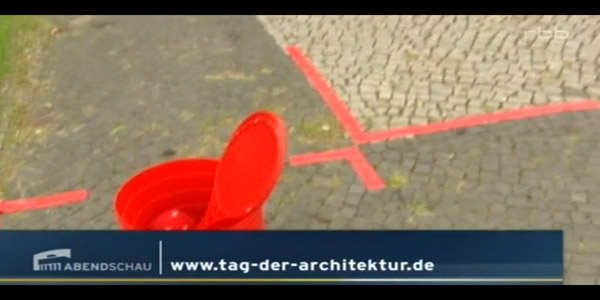 RBB Abendschau: Tag der Architektur 2013  Mittelinsel Ernst-Reuter-Platz Berlin  m.a.l.v. | raum:aktion:objekt